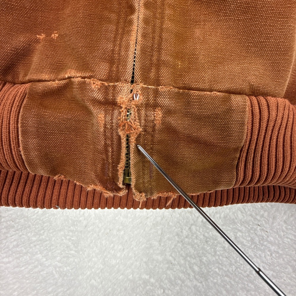 Carhartt Active Jacket Thermal Lined Mens Medium J160 CLY Clay Red Distressed - Picture 15 of 16